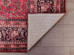 GLN Rugs Traditional Collection - Machine Washable Area Rug, Traditional Washable, Non Slip, Low Pile Chenille Rug, Living Room, Bedroom, Kitchen Rug (9' x 12' Dark Red)