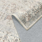 Taupe Area Rug 6x9 Machine Washable Vintage Living Room Distressed Non Slip Carpet Traditional Indoor Bedroom Retro Floral Accent Throw Large Rug for Office Kitchen Dining Room