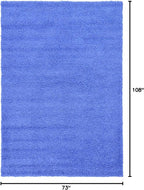 Unique Loom Solid Shag Collection Area Rug (6' 1" x 9' Rectangle, Periwinkle Blue)