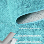 Andency Blue Soft Area Rugs for Living Room Bedroom, 3x5 Non-Slip Fluffy Shag Carpet, Indoor Floor Fuzzy Shaggy Living Room Plush Rug for Kids Dorm Nursery Home Decor Aesthetic