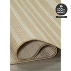 FH Home Flat Woven Outdoor Rug - Waterproof, Easy to Clean, Stain Resistant - Premium Polypropylene Yarn - Modern Geometric Kilim - Patio, Porch, Deck, Balcony - Mesa - Beige - 5ft 2in x 7ft 6in