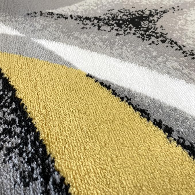 2305 Geometric Abstract Yellow 8x10 Area Rugs for Living Room