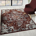 LUXE WEAVERS Moroccan Red 4x5 Medallion Area Rug for Living Rooms