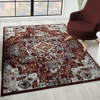 LUXE WEAVERS Moroccan Red 8x10 Medallion Area Rug for Living Rooms
