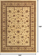 Unique Loom Voyage Collection Traditional Oriental Classic Area Rug (10' 0 x 14' 0 Rectangular, Ivory/Gold)