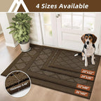 COSY HOMEER Non-Slip Door Mat 32"x48", Entryway Rugs Low Profile Absorbent Dirt Trapper Doormat for Front Entrance, Washable Polypropylene Entry Mat (Dark Brown)