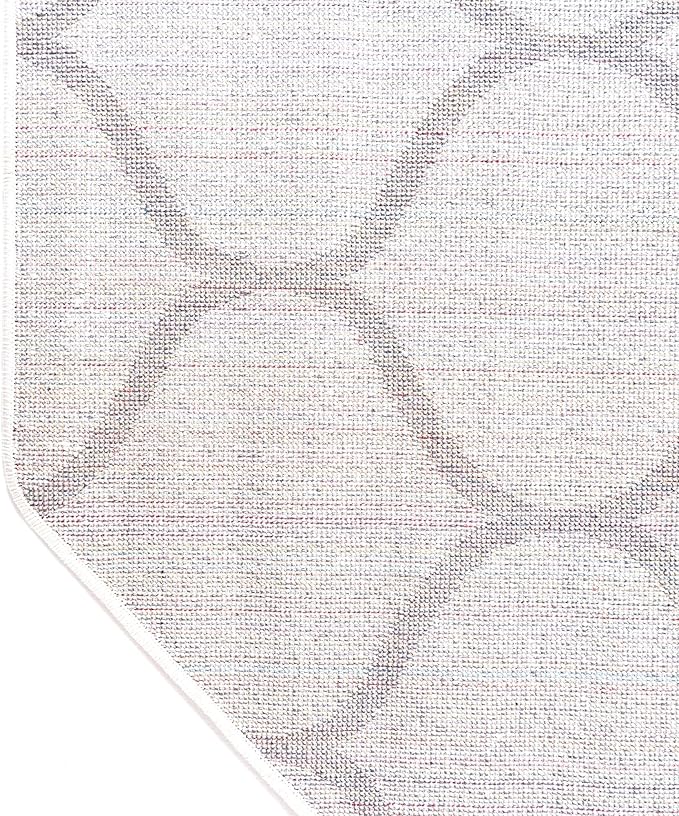 Rugs.com Lattice Frieze Collection Rug – 5' Octagon Ivory Medium Rug Perfect for Living Rooms, Kitchens, Entryways