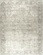 ReaLife Rugs Machine Washable Area Rug - Living Room Bedroom Bathroom Kitchen Entryway Office - Padded Low Pile Stain Resistant Premium - Boho Farmhouse Vintage - Lyle - Beige Ivory 7'6" x 9'6"