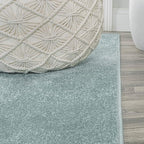 JONATHAN Y Haze Solid Low-Pile Aqua Blue 5x5 Square Indoor Area Rug, Coastal,Bohemian,Minimalist,Classic, Easy-Cleaning for Living Room,Bedroom,Kitchen,Pet Friendly,Non-Shedding (SEU100S-5SQ)