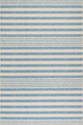 Dash & Albert Vion Blue Machine Washable Rug, 4 X 6 Feet, Blue/Grey Stripe Pattern