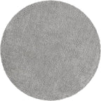 Unique Loom Davos Shag Collection Area Rug - Solid (9' 10" Round, Sterling)