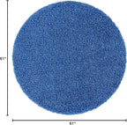 Unique Loom Solid Shag Collection Area Rug (5' Round Periwinkle Blue)