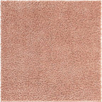 Unique Loom Davos Shag Collection Area Rug - Solid (5' 1" Square, Dusty Rose)