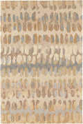 Dash and Albert Paint Chip Wool Area Rug - 4' x 6' Neutral Graphic Hand Micro Hooked Accent Rug - Durable, High Traffic Areas Hallway, Living Room, Stairs