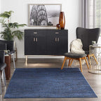 Nourison Home Nourison Essentials Midnight Blue 6' x 9' Area Rug - Easy Clean, Non Shedding, Bed Room, Living Room, Dining Room, Kitchen (6' x 9')