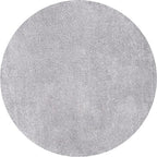 Eyely UES100A-6R Supersoft Haze Solid Low-Pile Indoor Area Rug, Coastal, Bohemian, Minimalist, Classic, Casual for Bedroom,Kitchen,Living Room,Non Shedding,Easy-Washing, Gray, 6' Round