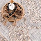 Hauteloom Ampusungan Living Room, Bedroom Area Rug - Geometric - Charcoal, Cream, Beige - 2' x 3'