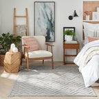 Nourison Home Versatile Silver Grey 6' x 9' Area Rug - Easy Clean, Non Shedding, Bed Room, Living Room, Dining Room, Kitchen (6' x 9')