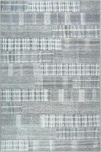 Bloom Rugs Washable Non-Slip 3' x 5' Rug - Gray Striped Area Rug for Living Room, Bedroom, Dining Room, and Kitchen - Exact Size: 3' x 5'