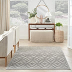 Nourison Home Versatile Silver Grey 5' x 7' Area Rug - Easy Clean, Non Shedding, Bed Room, Living Room, Dining Room, Kitchen (5' x 7')