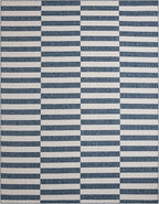 Unique Loom Outdoor Striped Collection Area Rug - Striped (10' x 13' 1" Rectangle Blue/Ivory)