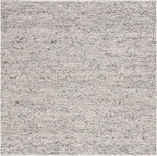SAFAVIEH Natura Collection Area Rug - 8' Square, Light Grey & Ivory, Handmade Wool Blend, Textured Design, Ideal for Living Room, Bedroom, Dining Space (NAT620G)