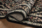 Loloi Rifle Paper Co. Laurel Collection LAU-04 Black/Multi 2'-8" x 8' Runner Rug