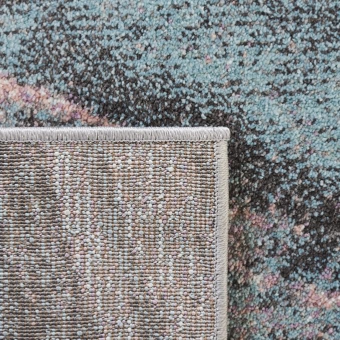 SAFAVIEH Glacier Collection 4' x 6' Pink / Blue GLA126U Modern Abstract Non-Shedding Living Room Bedroom Accent Rug