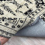 Alfa Rich 5x8 Beige Black Washable Area Rugs for Living Room Bedroom Kitchen Dining Cotton Rug