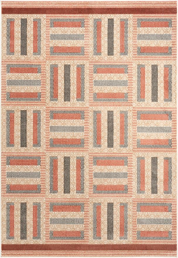Nourison Home Nordic Multicolor 4' x 6' Area Rug - Easy Clean, Non Shedding, Bed Room, Living Room, Dining Room, Kitchen (4' x 6')