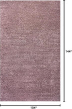 Eyely UES100R-9 Supersoft Haze Solid Low-Pile Indoor Area Rug Casual;Contemporary;Solid;Traditional, Bedroom, Kitchen, Living Room, Easy-Cleaning, Non-Shedding, 9 X 12, Light Purple