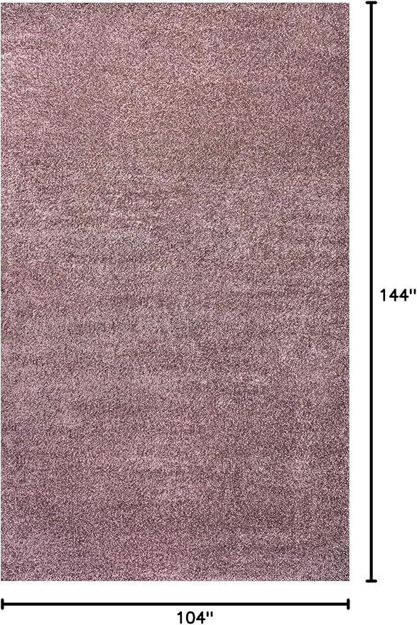 Eyely UES100R-9 Supersoft Haze Solid Low-Pile Indoor Area Rug Casual;Contemporary;Solid;Traditional, Bedroom, Kitchen, Living Room, Easy-Cleaning, Non-Shedding, 9 X 12, Light Purple