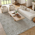 Nourison Home Versatile Silver Grey 9' x 12' Area Rug - Easy Clean, Non Shedding, Bed Room, Living Room, Dining Room, Kitchen (9' x 12')