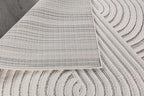 CAMILSON Modern Rug 9x12 Luxury Swirl Curved Large Micro Loop Area Rugs Soft High-Low Pile Stain Resistant Easy to Clean Non-Shedding Durable Living Room Kitchen Indoor Carpet (White)