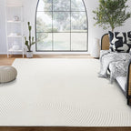 Abani Cream Area Rug for Living Room, Bedroom - Zen Reiki Pattern- 5 x 8 -Durable & Easy to Clean