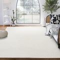 Abani Area Rug for Living Room, Bedroom - Zen Reiki Circles Pattern - Durable & Easy to Clean (Cream, 10' x 14')