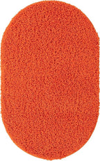 Unique Loom Solid Shag Collection Area Rug (3' 3" x 5' 3" Oval, Tiger Orange)