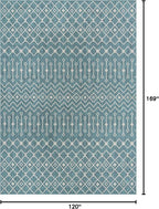 Unique Loom Outdoor Trellis Collection Area Rug - Tribal Trellis (10' x 14' 1" Rectangle, Teal/ Ivory)
