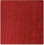 Hand Knotted Loom Wool ECO-Friendly Area Rugs - 8'x8', Square, Red Color, Solid Plain Design, High Pile Thick Handmade Anti Skid Area Rugs for Living Room, Bed Room (L00111)