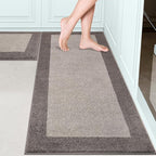 Machine Washable (24" x 36"+ 24" x 60"') Kitchen Rugs Set of 2, Non Slip Kitchen Mats for Floor, Absorbent Entrance Runner Rugs for Bedroom, Hallway, Bathroom, Door (Roll Packing)