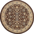 Unique Loom Sialk Hill Collection Area Rug - Washington (7' 10" Round Brown/Black)