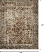 Loloi Magnolia Home by Joanna Gaines Sinclair Collection SIN-01 Rust/Lagoon 8'-6" x 11'-6", .25" Pile Height, Machine Washable, Area Rug