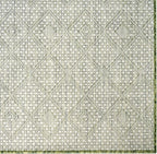 Unique Loom Outdoor Trellis Collection Area Rug - Tribal Trellis (7' 10" Square, Green/ Natural)