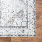 Bloom Rugs Washable Non-Slip 3' x 5' Rug - Brown/Beige/Charcoal Traditional Area Rug for Living Room, Bedroom, Dining Room, and Kitchen - Exact Size: 3' x 5'