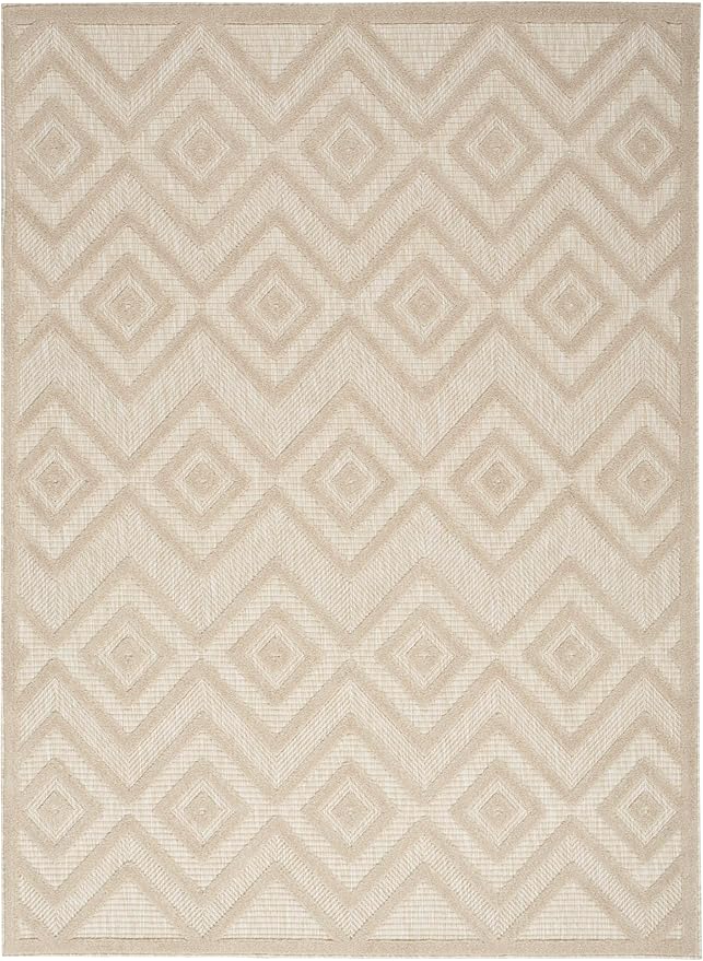 Nourison Home Versatile Cream 5' x 7' Area Rug - Easy Clean, Non Shedding, Bed Room, Living Room, Dining Room, Kitchen (5' x 7')