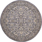 Unique Loom Sialk Hill Collection Area Rug - Washington (8' Round Gray/Black)