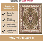 Well Woven Barclay Collection Medallion Kashan Green 9x12 Area Rug - for Living Room, Bedroom, and Dining Room