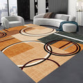 Modern Wavy Circles Area Rug 6x8ft, Geometric Design Low Pile Carpet, Soft & Non-Slip Washable Mat for Living Room, Bedroom, Dining Room