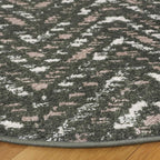 SAFAVIEH Adirondack Collection Area Rug - 6' Round, Green & Ivory, Geometric Design, Ideal for High Traffic Areas in Living Room, Bedroom & Dining Room (ADR104Y-6R)