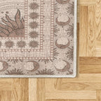 Ambesonne Sun and Moon Decorative Rug, Bohemian Artwork Design of Crescent Solar Ornament Esoteric Stars Ornament, Quality Carpet for Bedroom Dorm and Living Room, 2' 5" x 5', Pale Chocolate